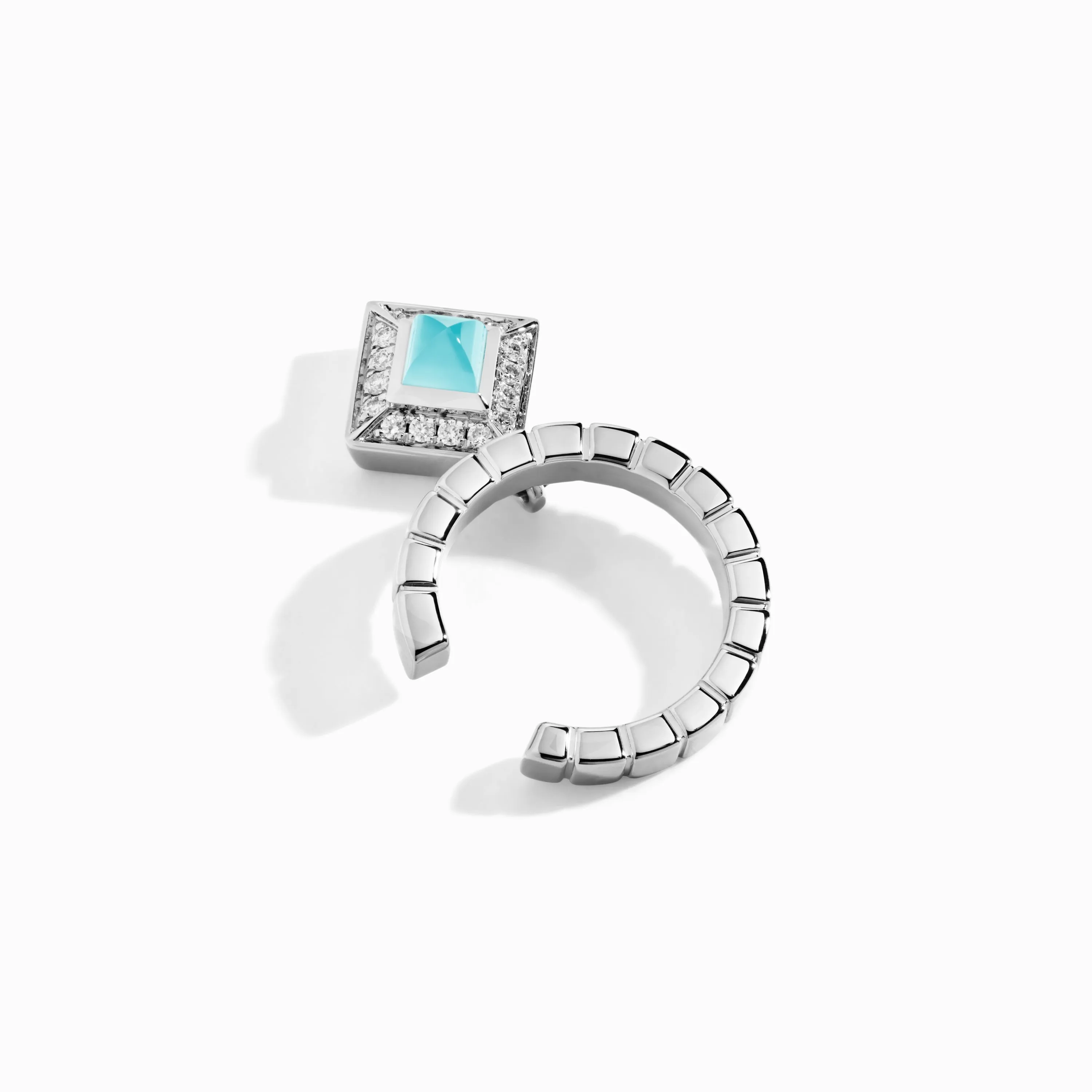 Cleo Lotus Pavé Charm Ear Cuff (Single R)