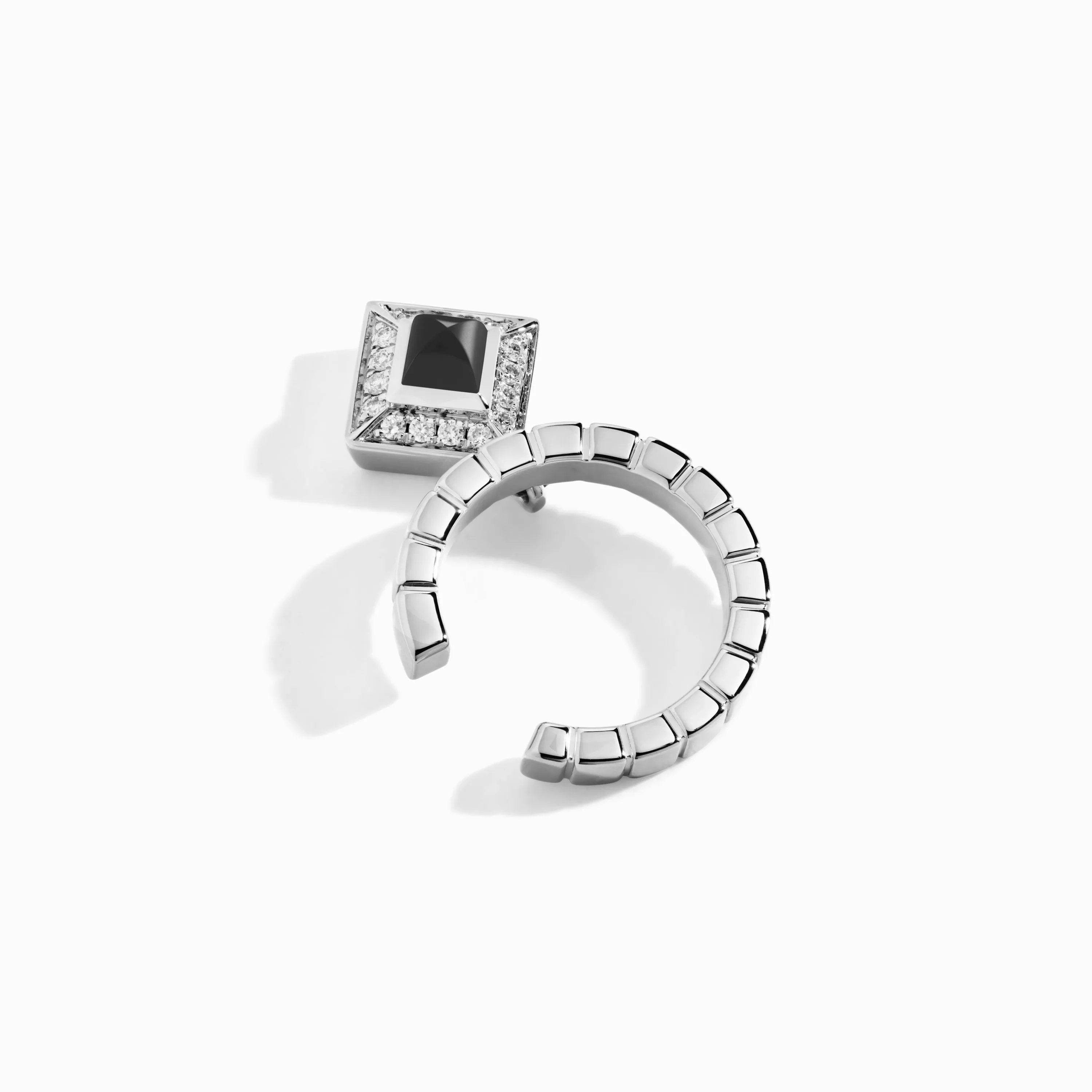 Cleo Lotus Pavé Charm Ear Cuff (Single R)