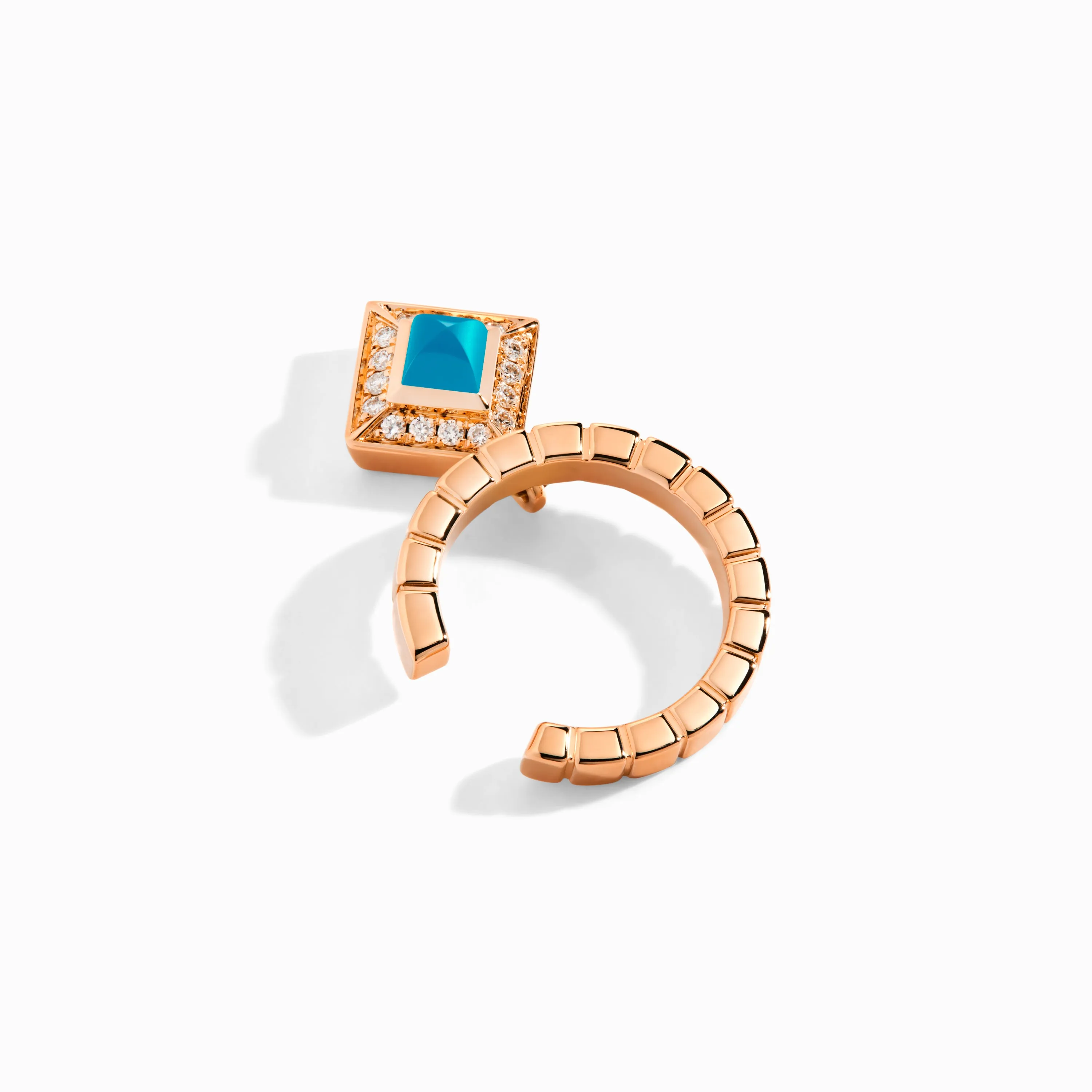 Cleo Lotus Pavé Charm Ear Cuff (Single R)