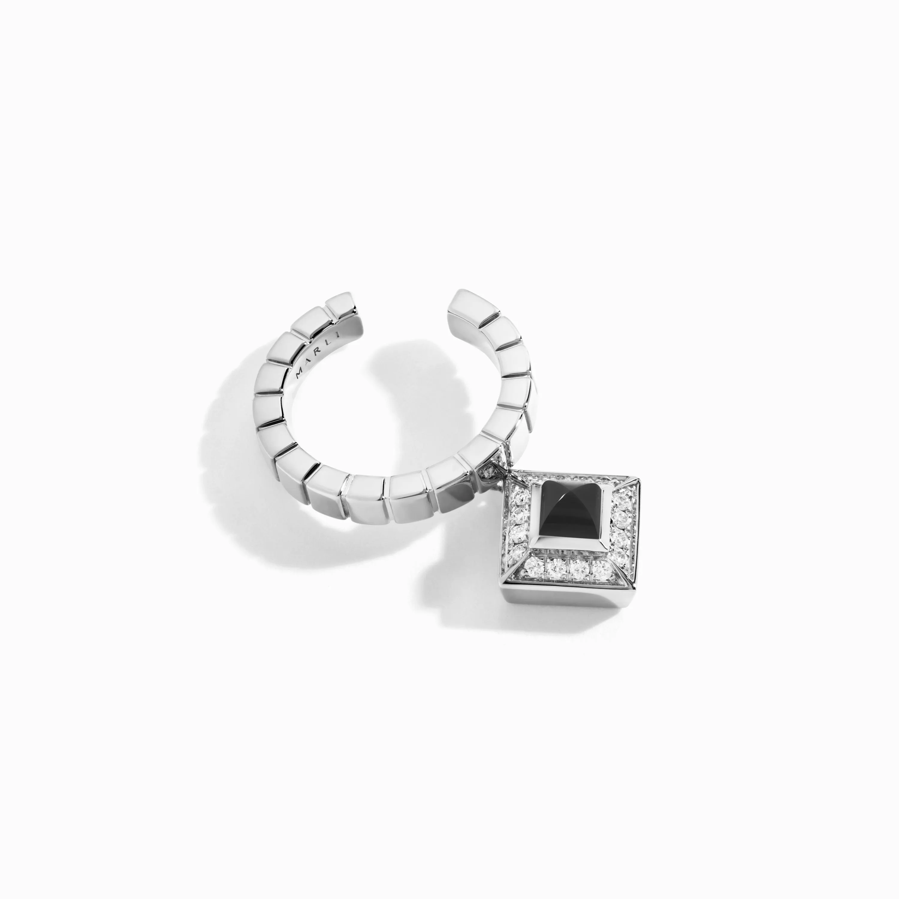 Cleo Lotus Pavé Charm Ear Cuff (Single R)