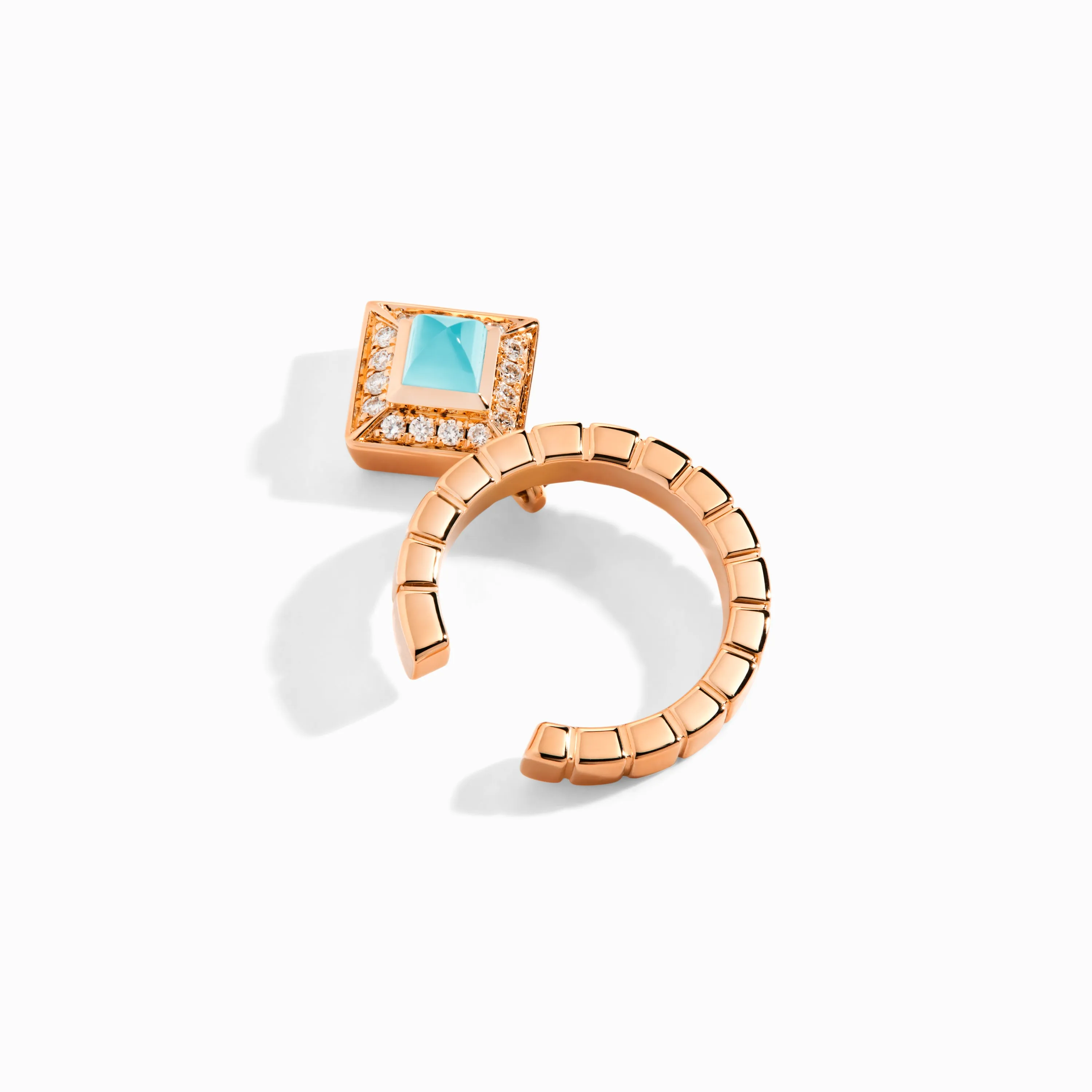 Cleo Lotus Pavé Charm Ear Cuff (Single R)