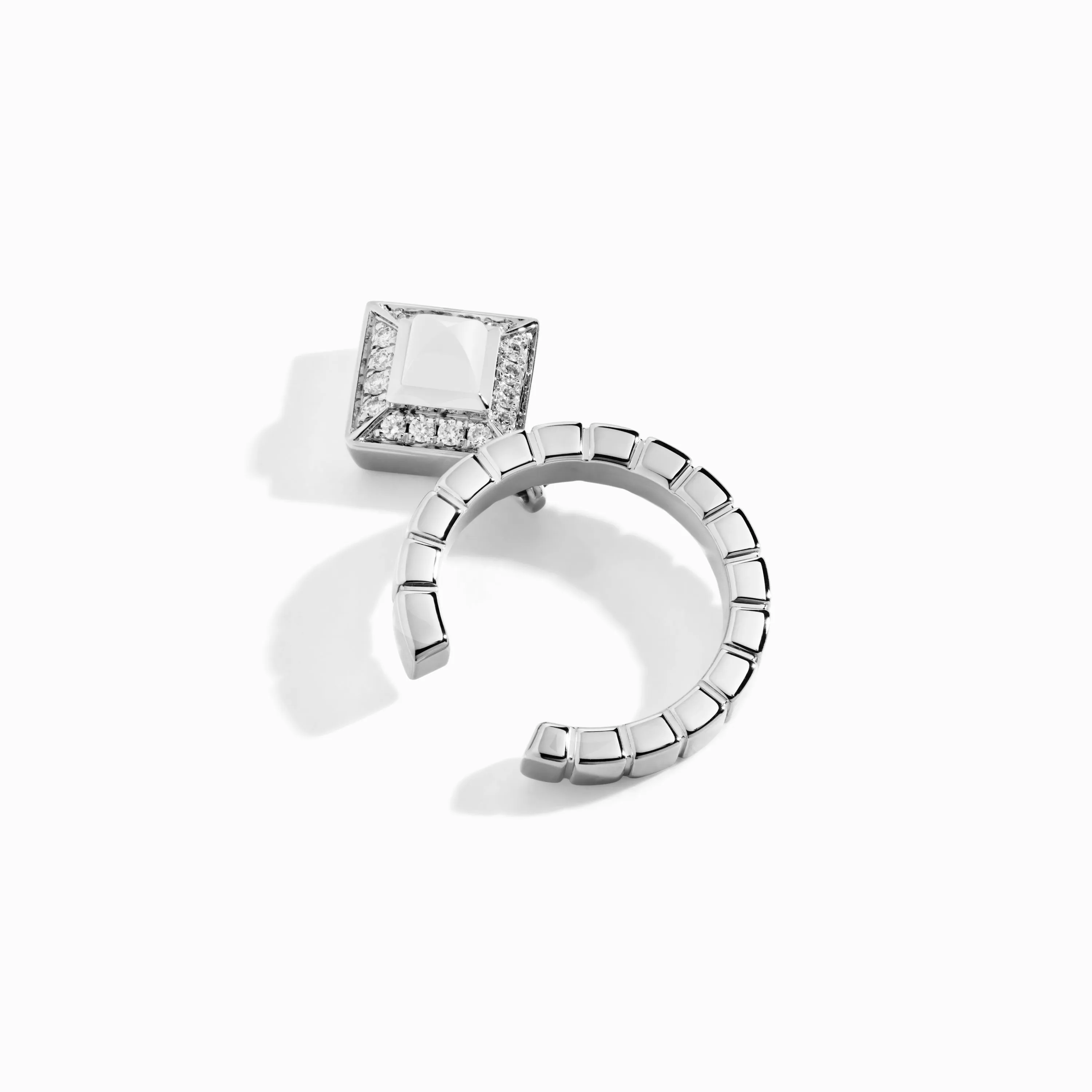 Cleo Lotus Pavé Charm Ear Cuff (Single R)