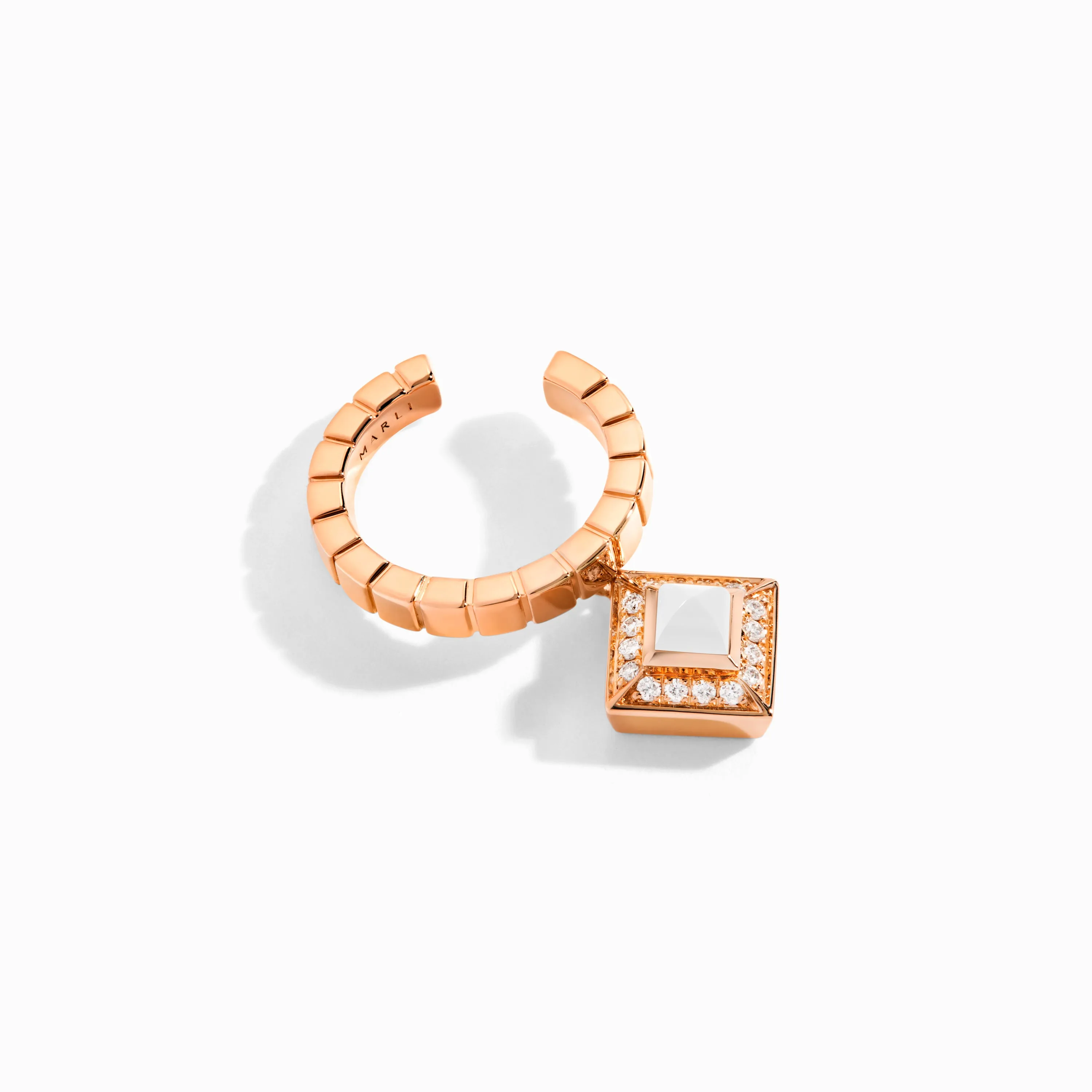 Cleo Lotus Pavé Charm Ear Cuff (Single R)