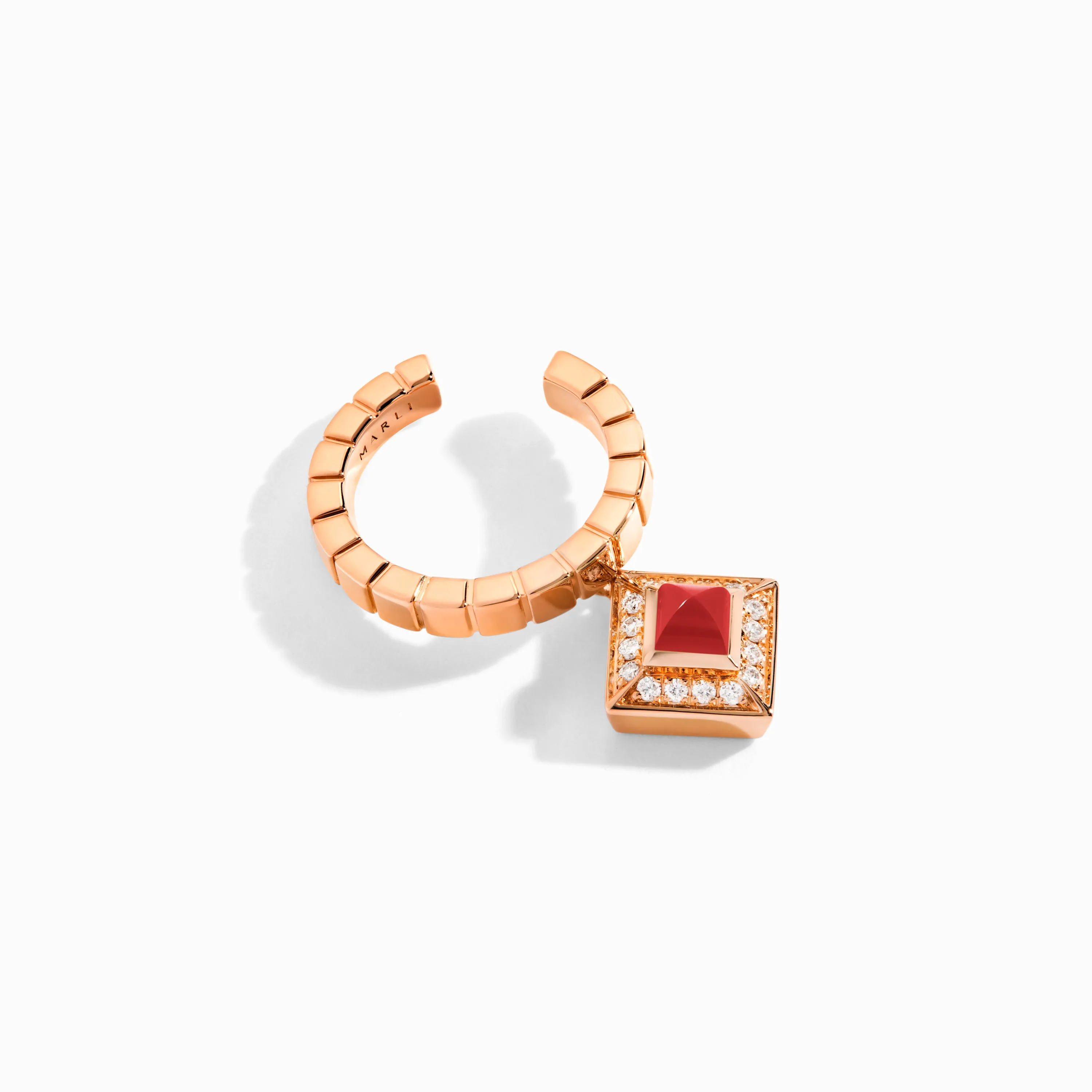 Cleo Lotus Pavé Charm Ear Cuff (Single R)