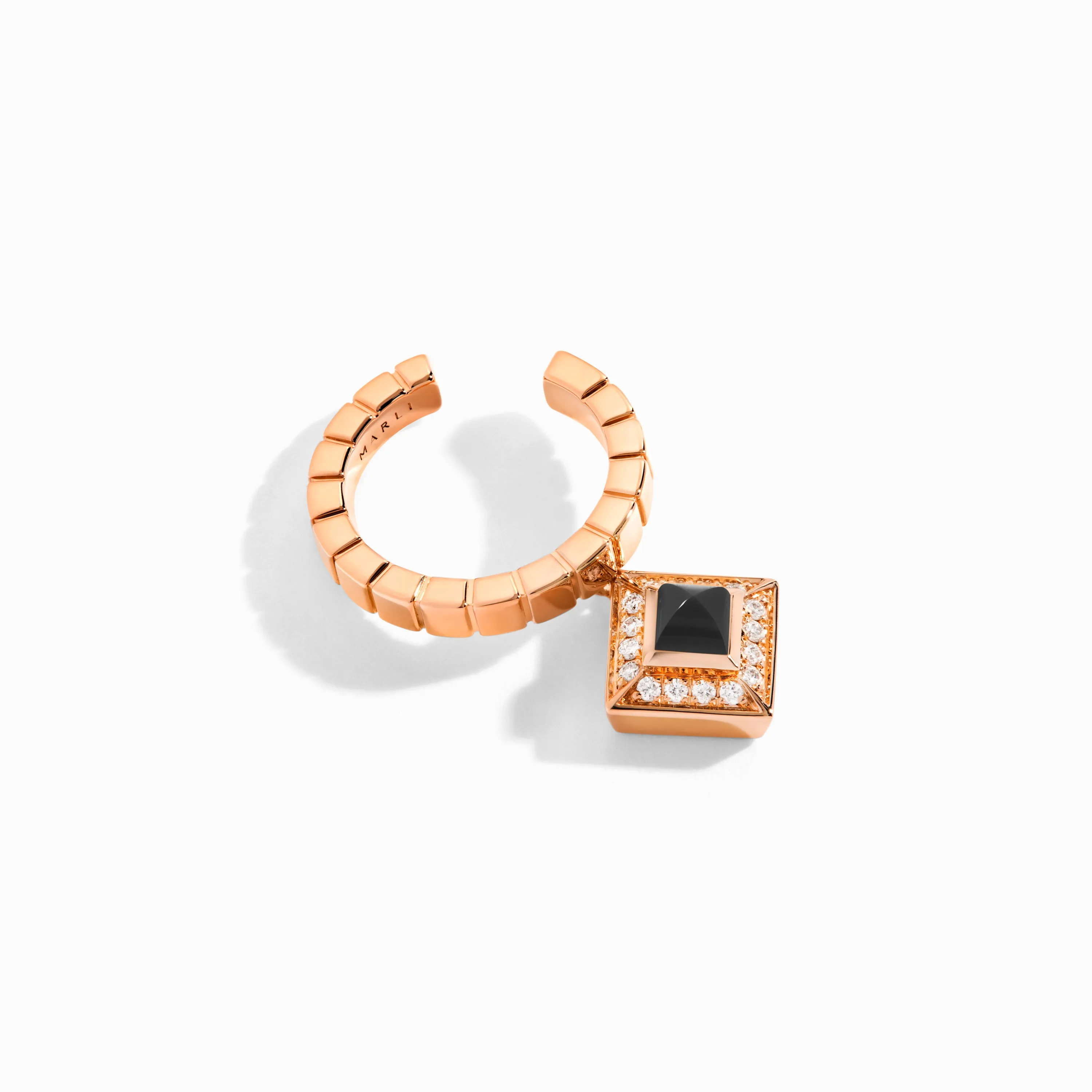Cleo Lotus Pavé Charm Ear Cuff (Single R)