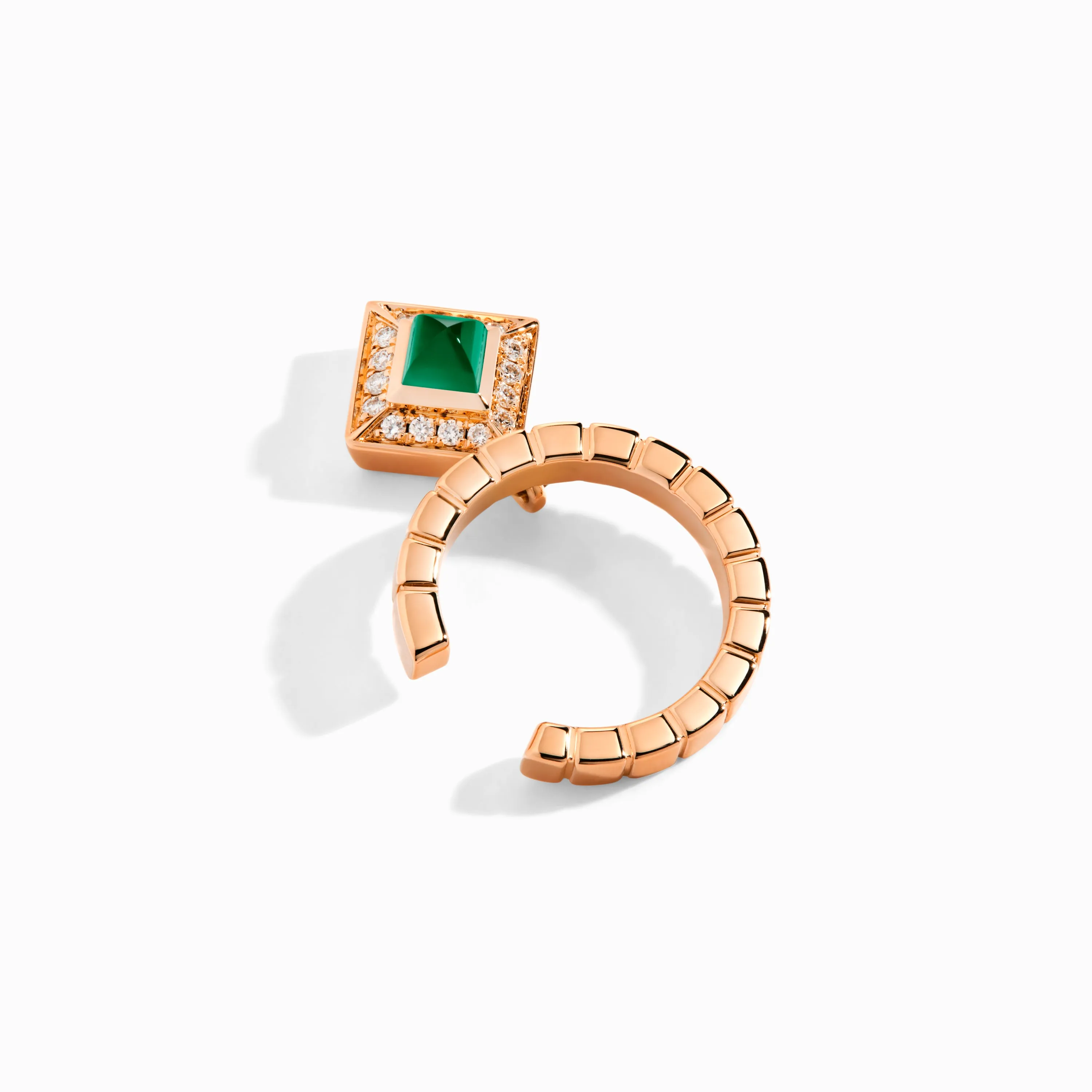 Cleo Lotus Pavé Charm Ear Cuff (Single R)