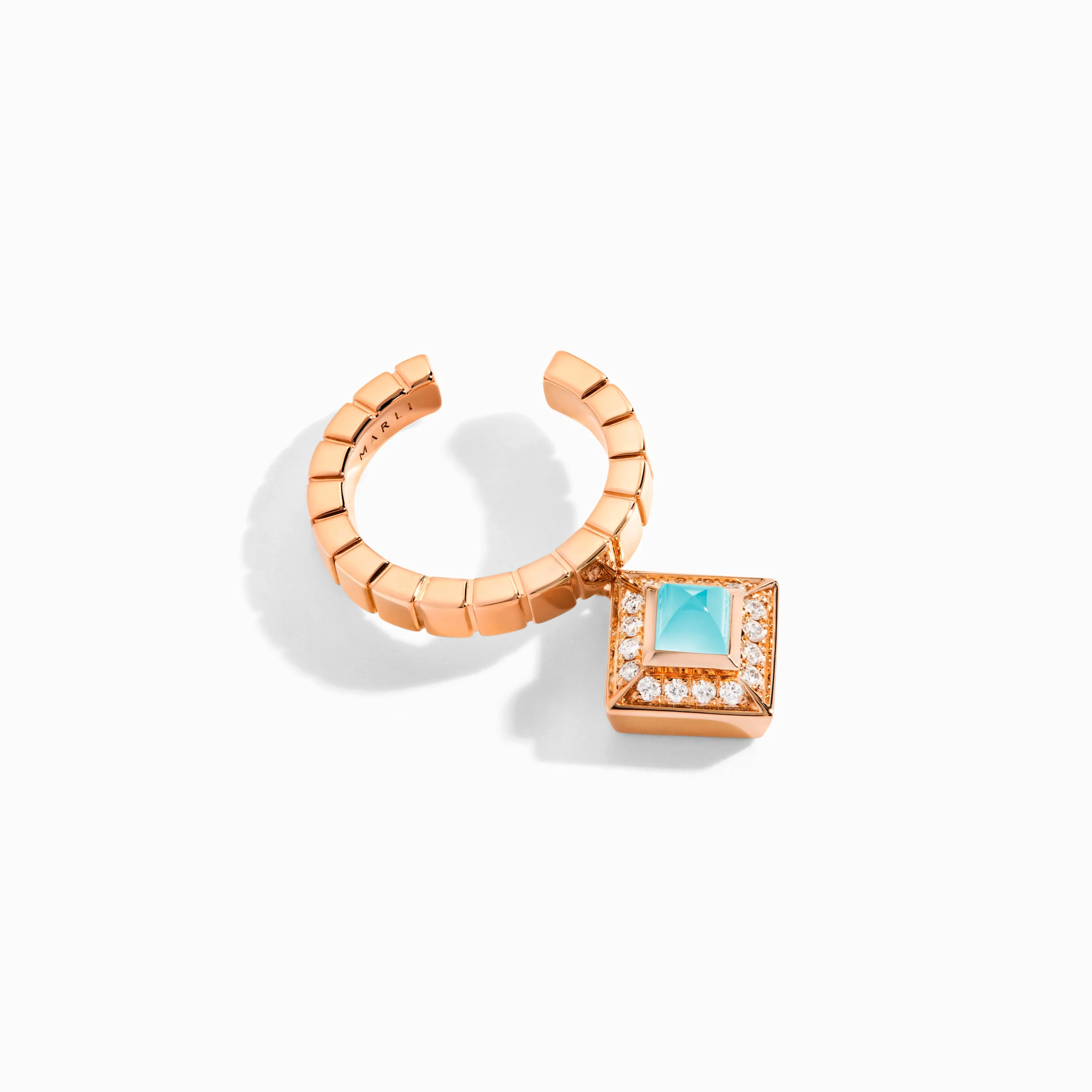 Cleo Lotus Pavé Charm Ear Cuff (Single R)