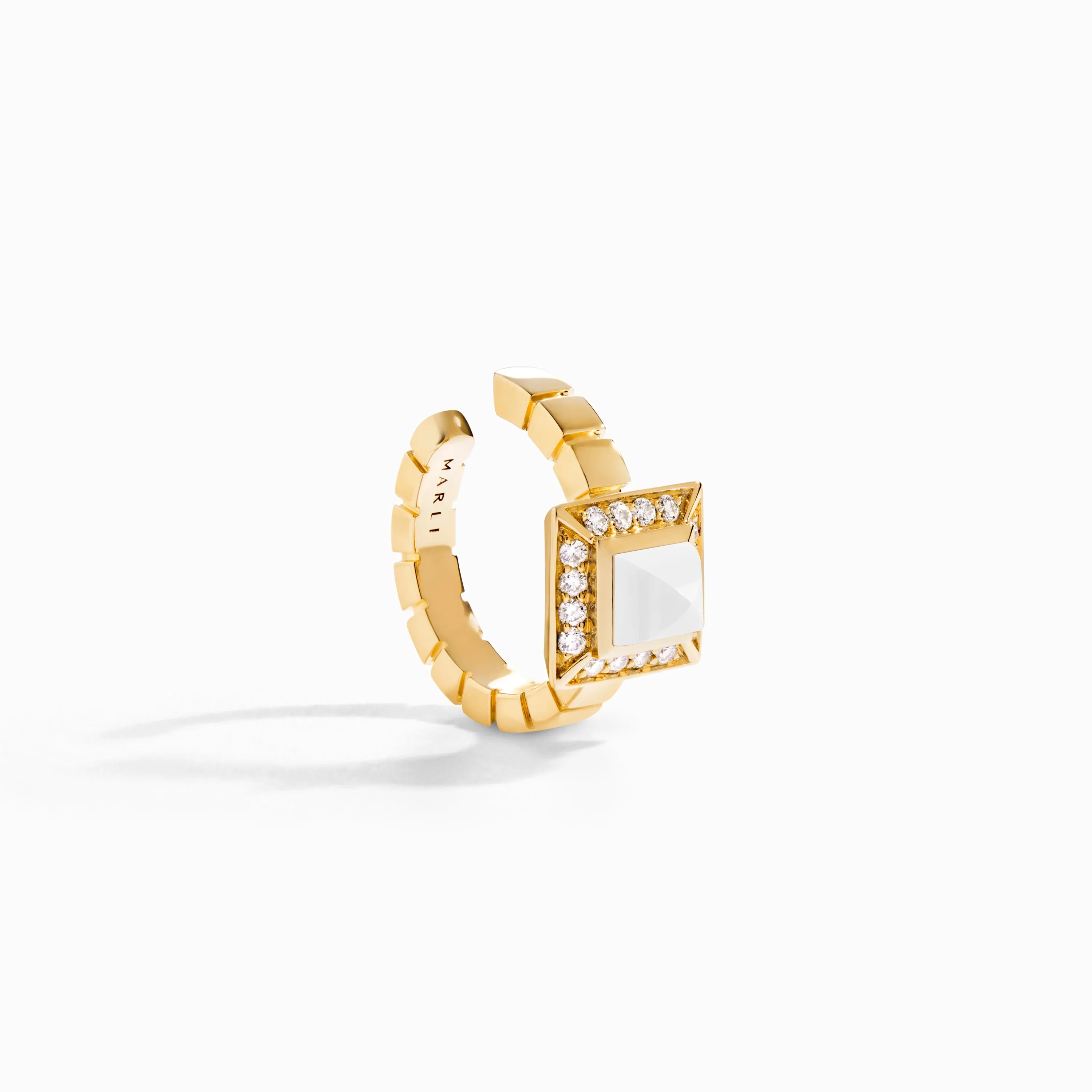 Cleo Lotus Pavé Ear Cuff (Single R)