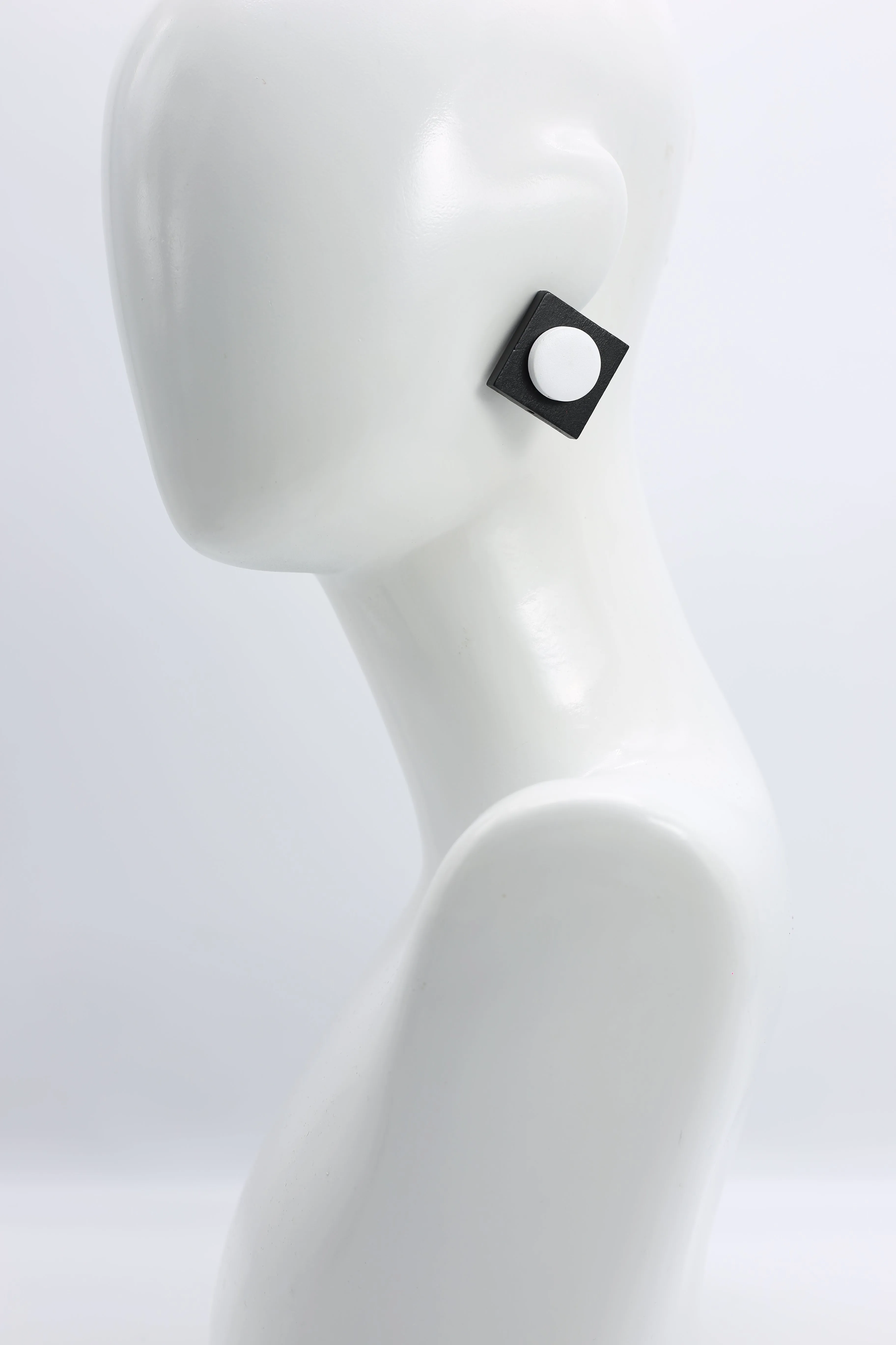 Clip-on Round on Square Earrings - 2 Layers