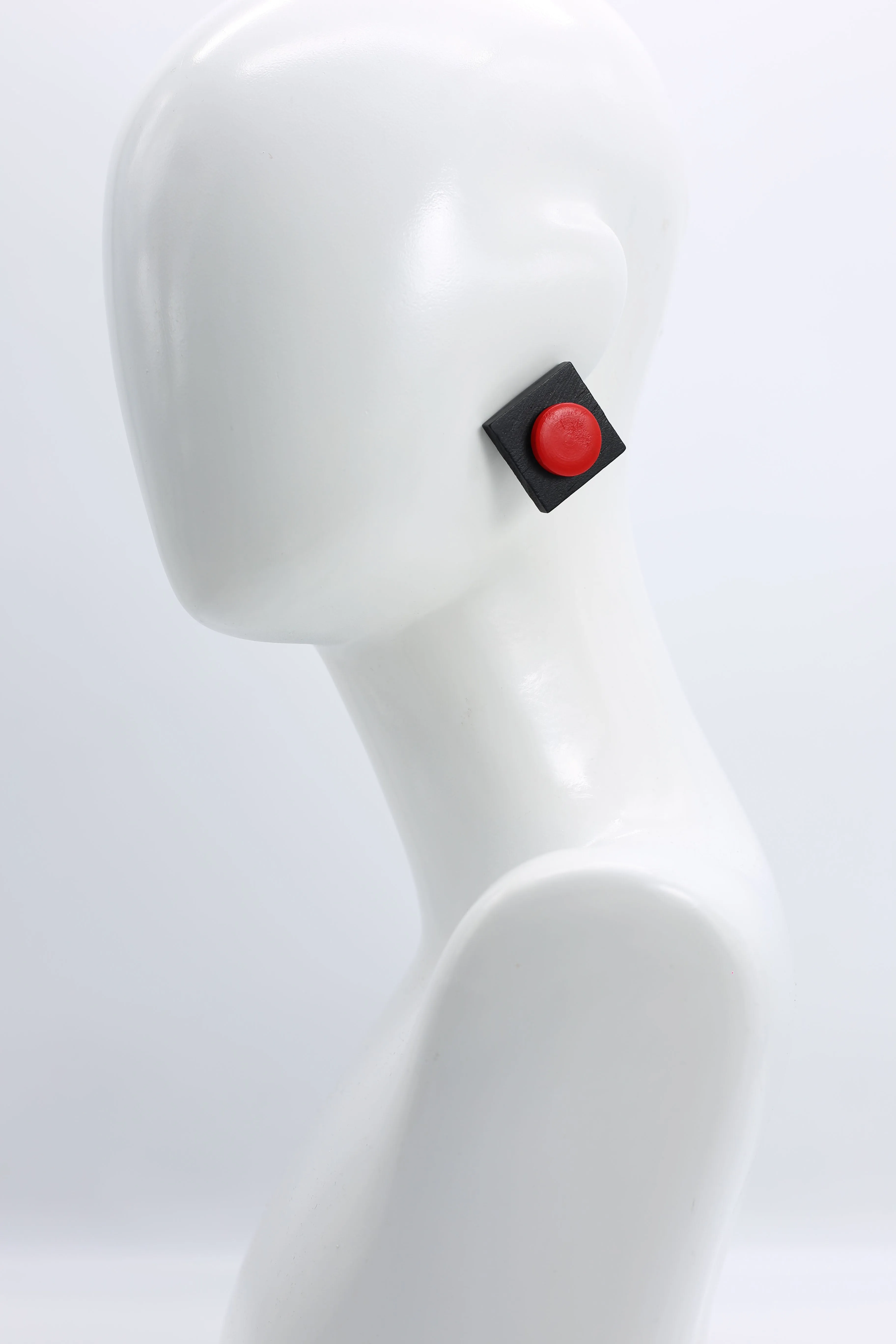 Clip-on Round on Square Earrings - 2 Layers