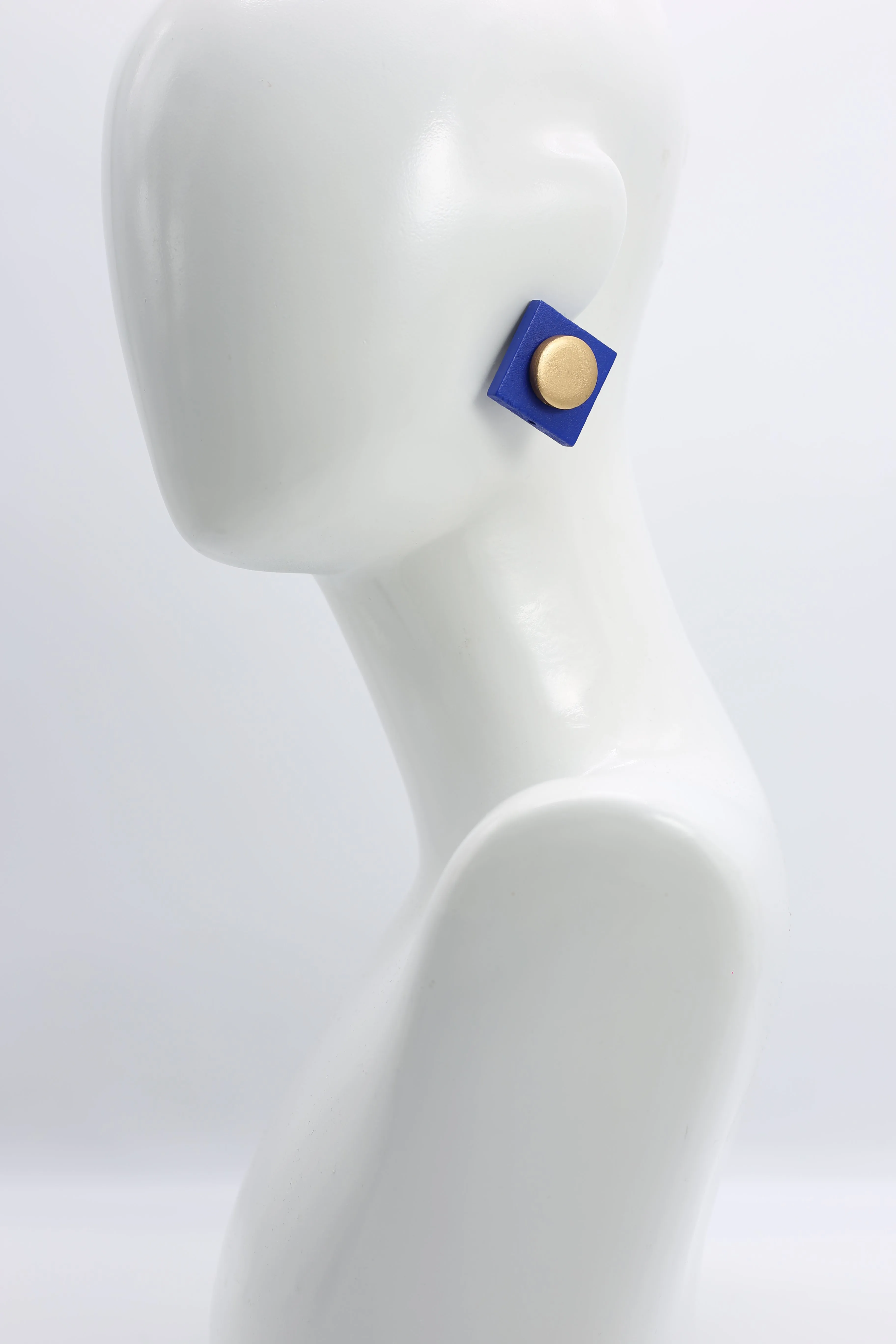 Clip-on Round on Square Earrings - 2 Layers