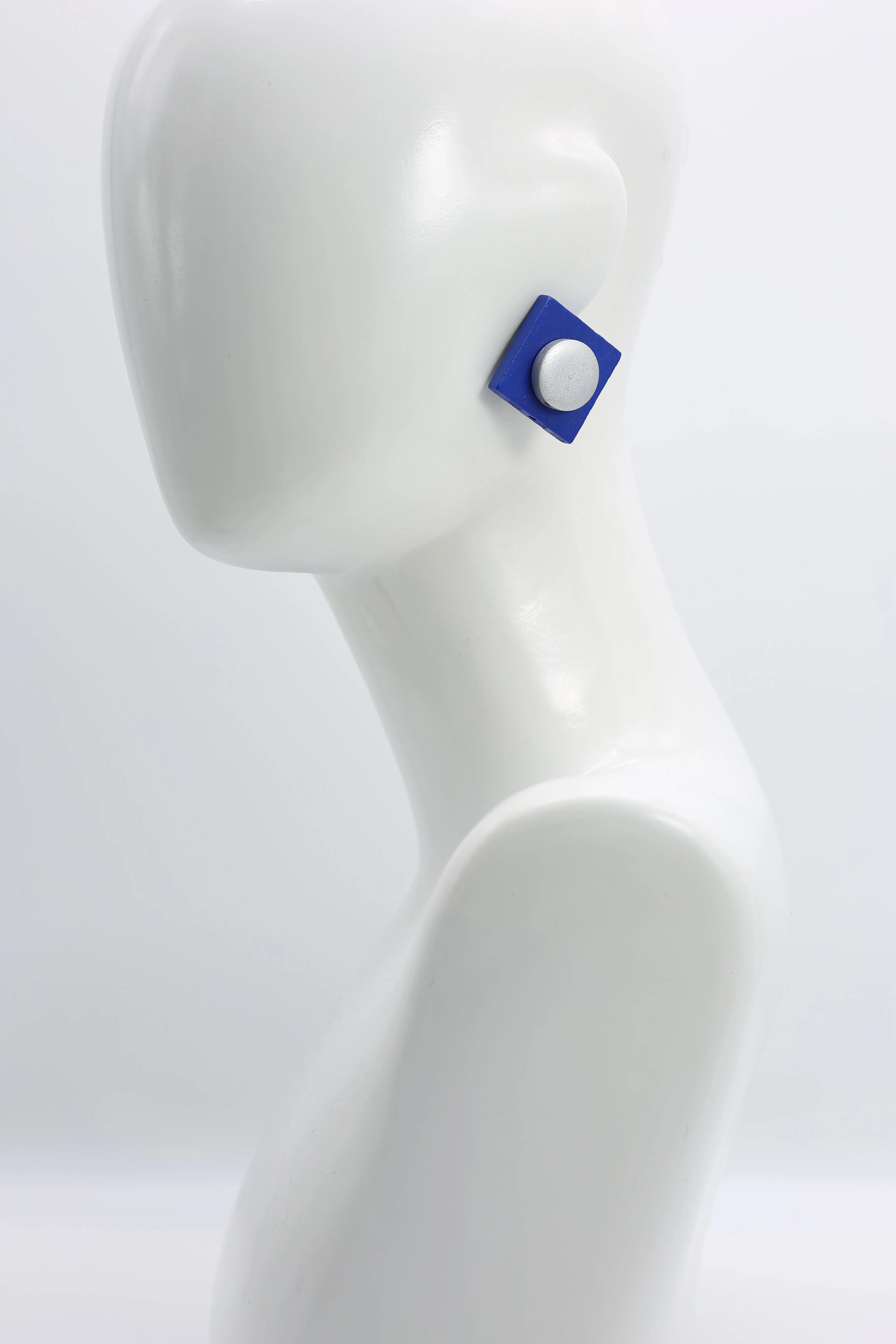 Clip-on Round on Square Earrings - 2 Layers