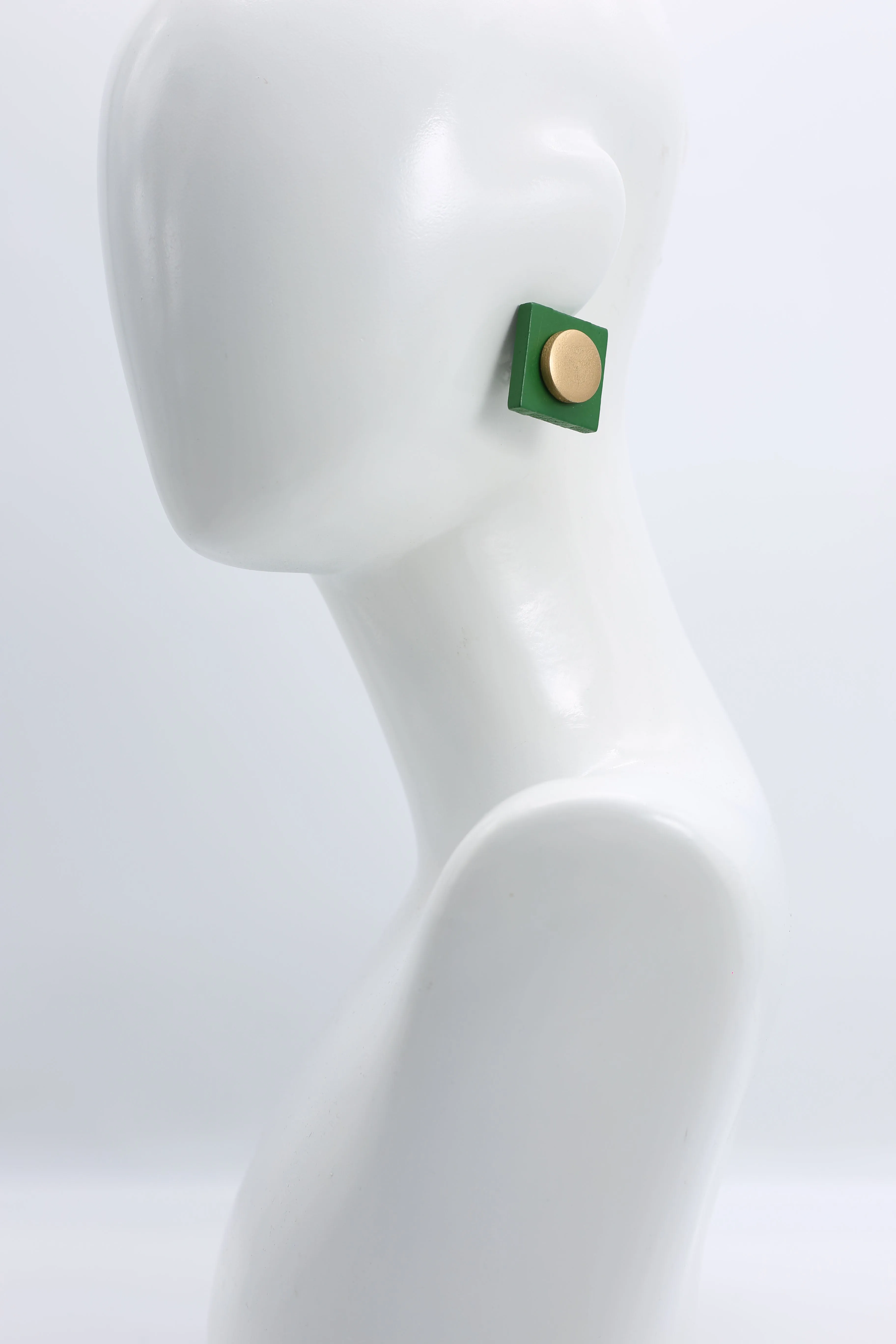 Clip-on Round on Square Earrings - 2 Layers
