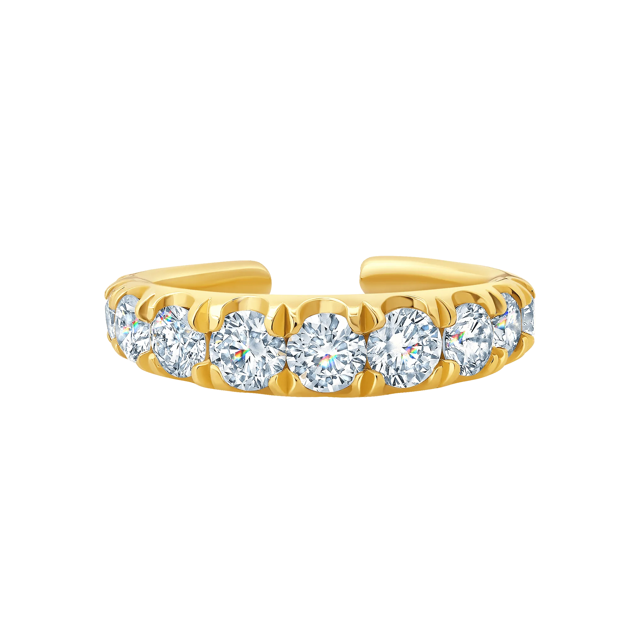 Colmillo Ear Cuff with White Ascending Diamonds
