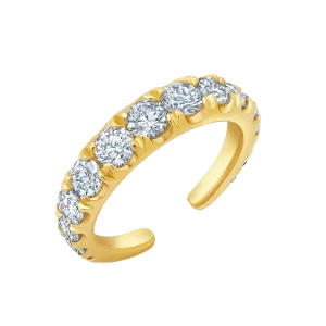 Colmillo Ear Cuff with White Ascending Diamonds