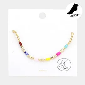 Color bead   gold anklet
