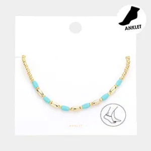 Color bead   gold anklet