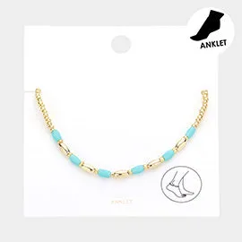 Color bead   gold anklet