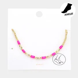 Color bead   gold anklet