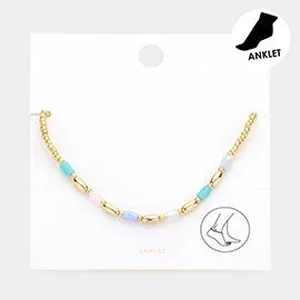 Color bead   gold anklet