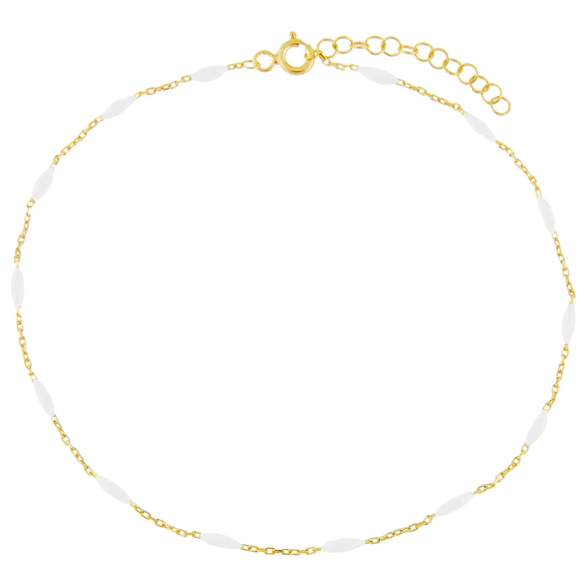 Colored Enamel Bead Anklet