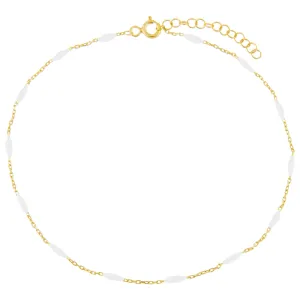 Colored Enamel Bead Anklet