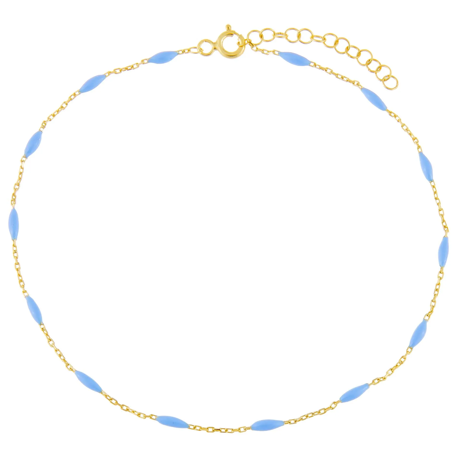 Colored Enamel Bead Anklet