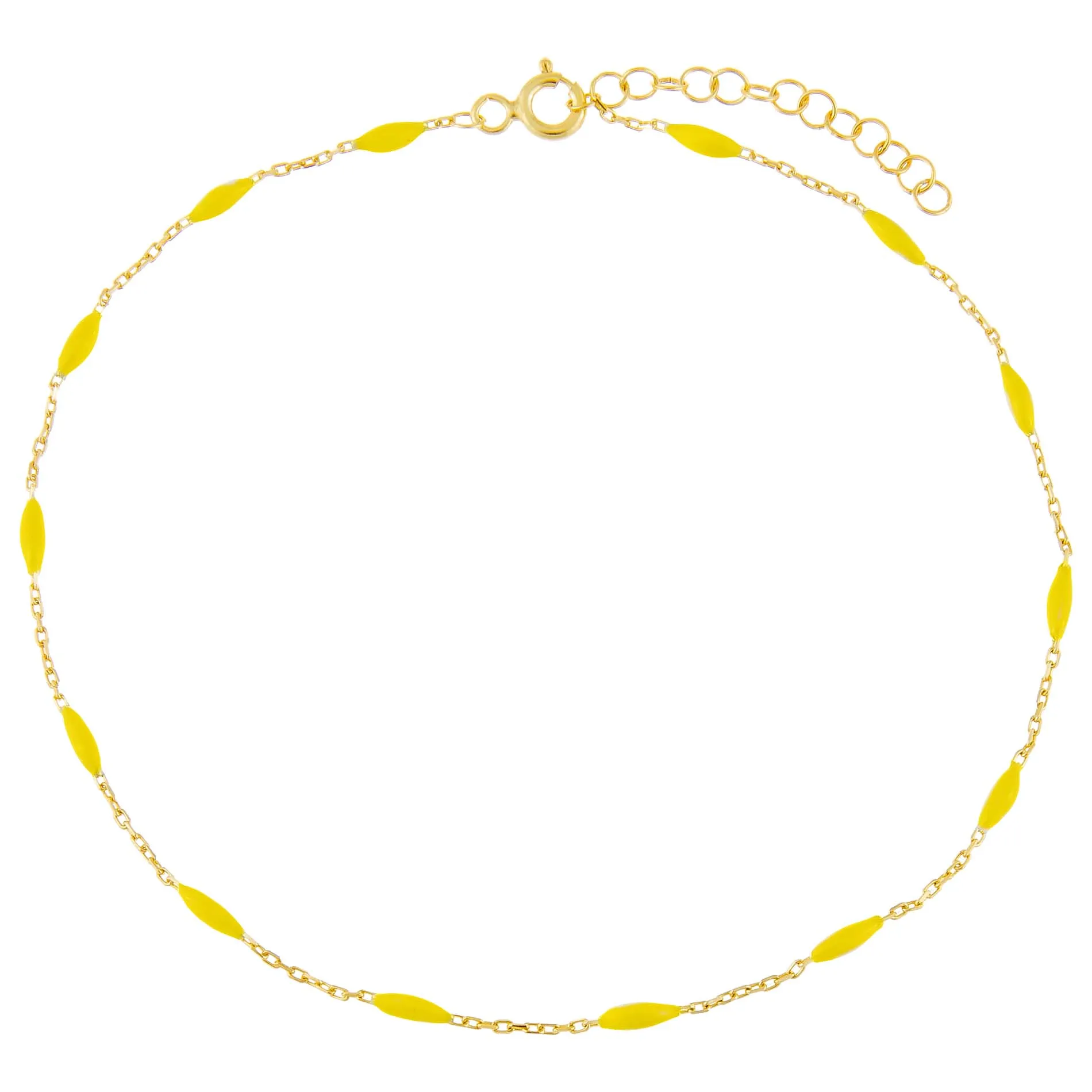 Colored Enamel Bead Anklet