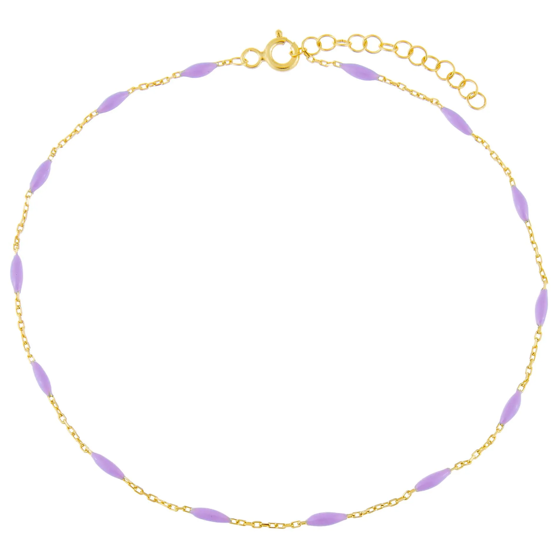 Colored Enamel Bead Anklet