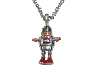 Colorful Retro Robot Pendant Necklace