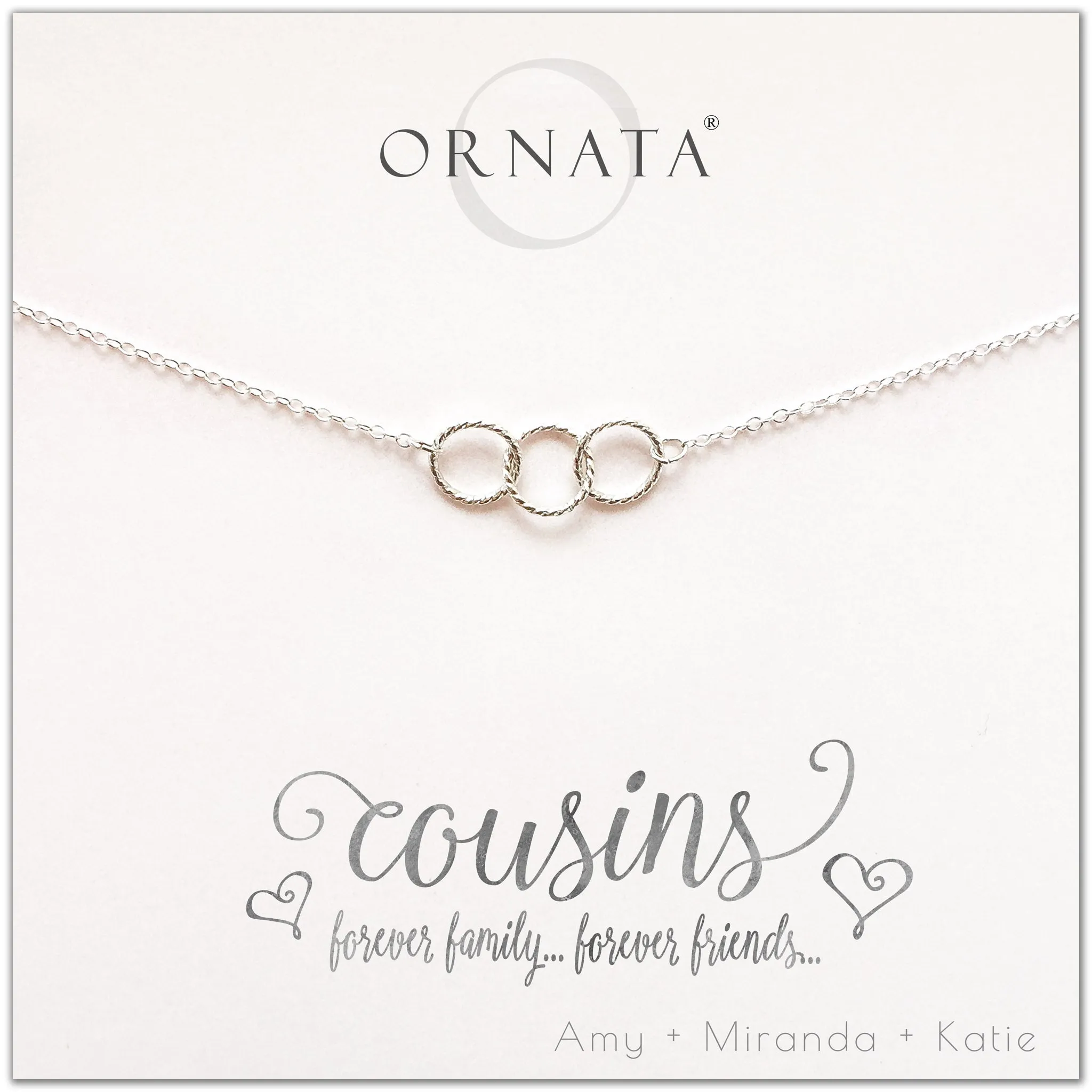 Cousins PERSONALIZED Sterling Silver Necklace by Ornata