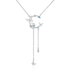 Crescent Butterfly Necklace