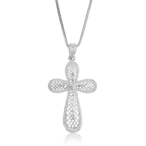 Cross Pendant Necklace for Women in .925 Sterling Silver, Size 1 Inch