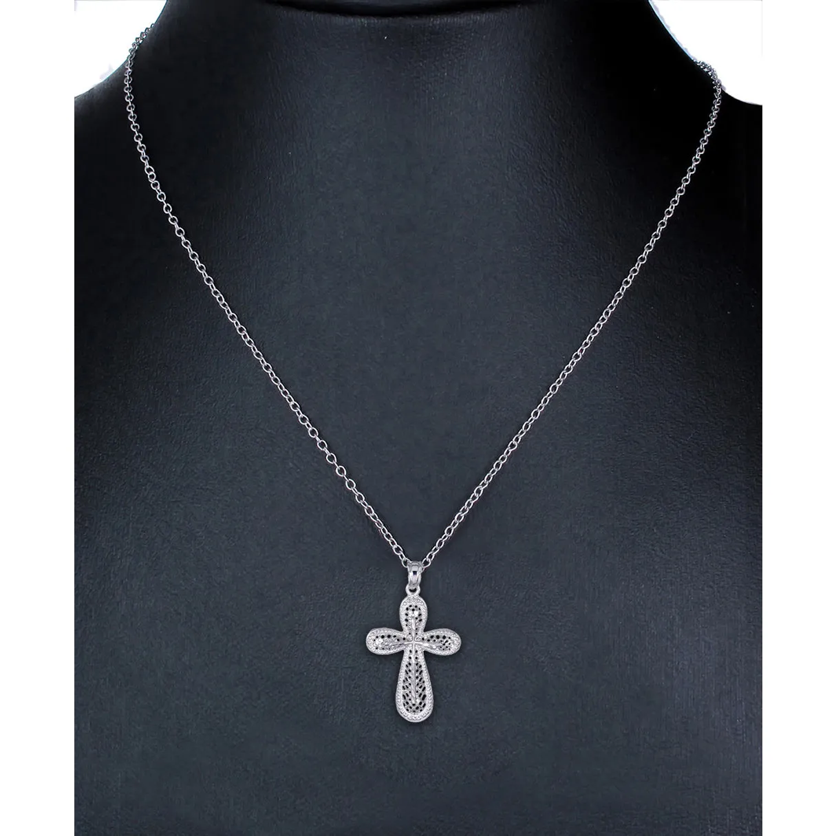 Cross Pendant Necklace for Women in .925 Sterling Silver, Size 1 Inch
