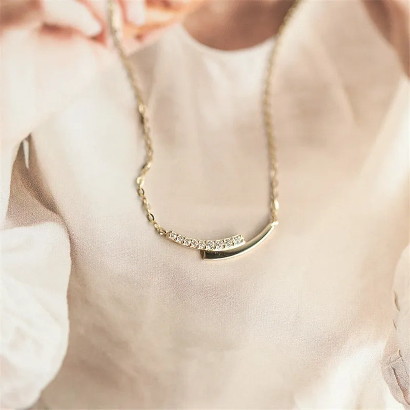 Crystal Intersection Pendant Necklace