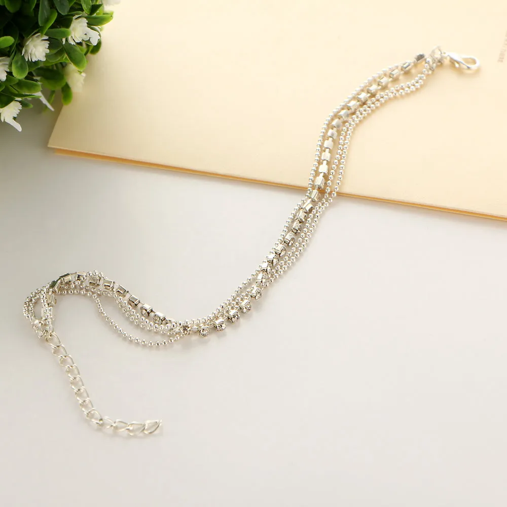 Crystal Multilayer Anklet