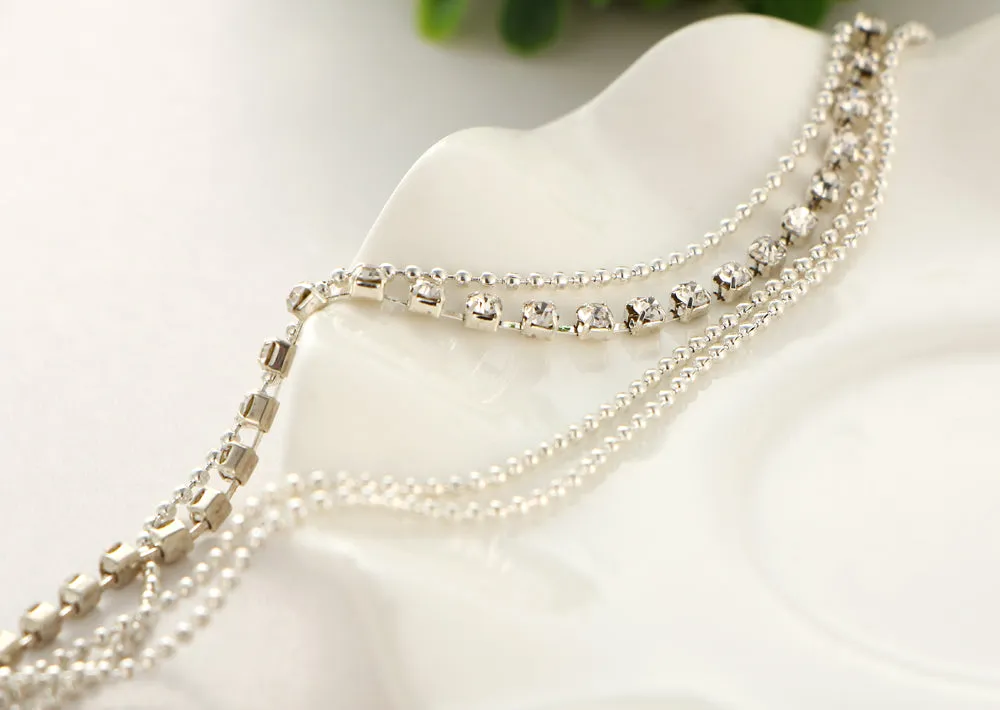 Crystal Multilayer Anklet