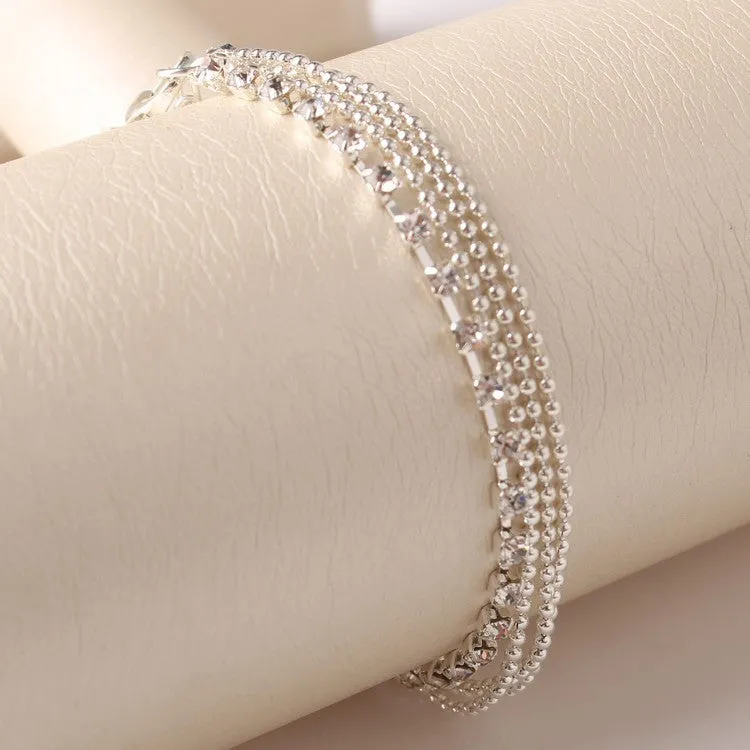 Crystal Multilayer Anklet