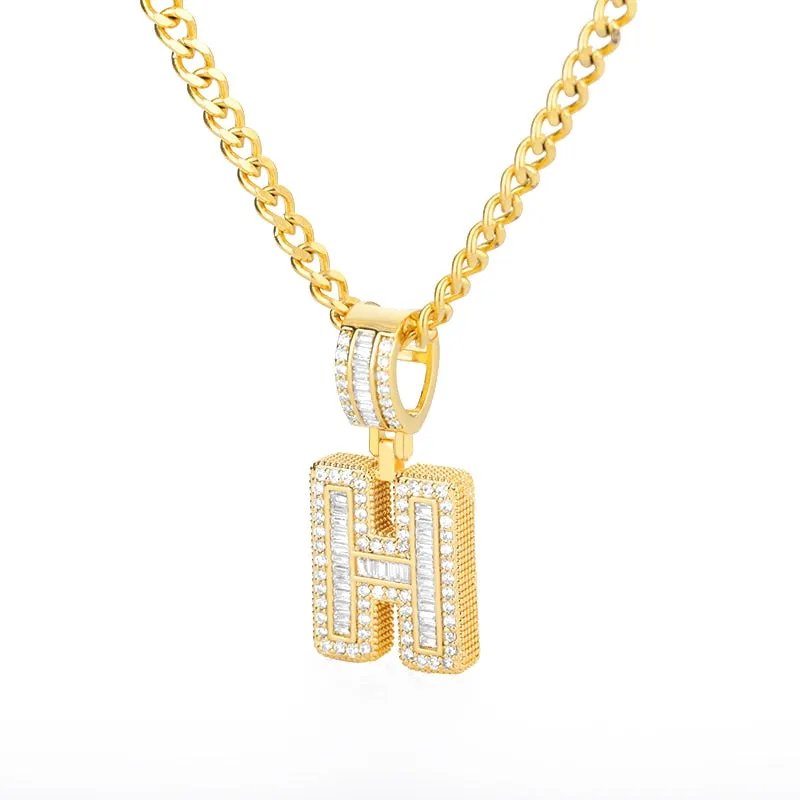 Cube Letter Pendant Necklace For Women Punk Party Jewelry