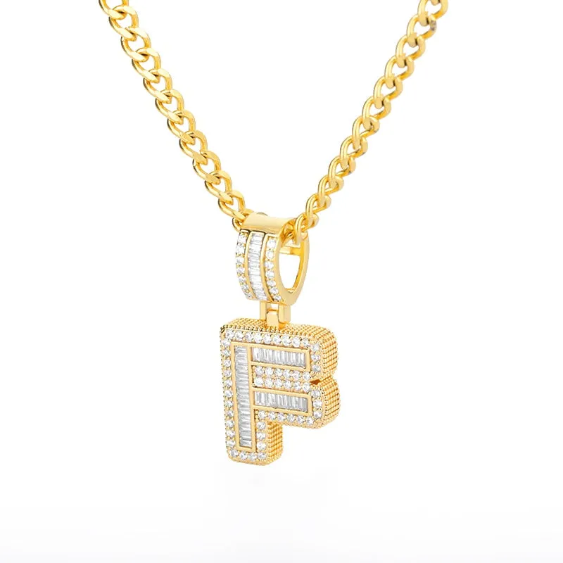 Cube Letter Pendant Necklace For Women Punk Party Jewelry