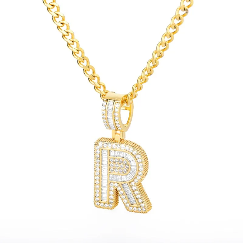 Cube Letter Pendant Necklace For Women Punk Party Jewelry
