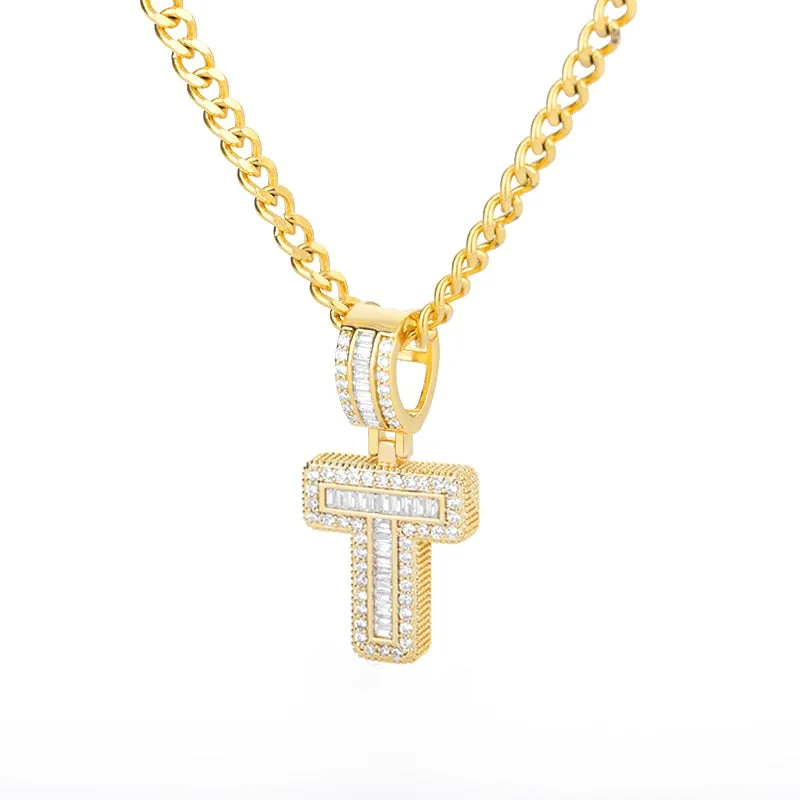 Cube Letter Pendant Necklace For Women Punk Party Jewelry