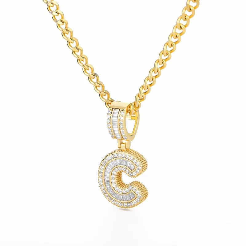 Cube Letter Pendant Necklace For Women Punk Party Jewelry