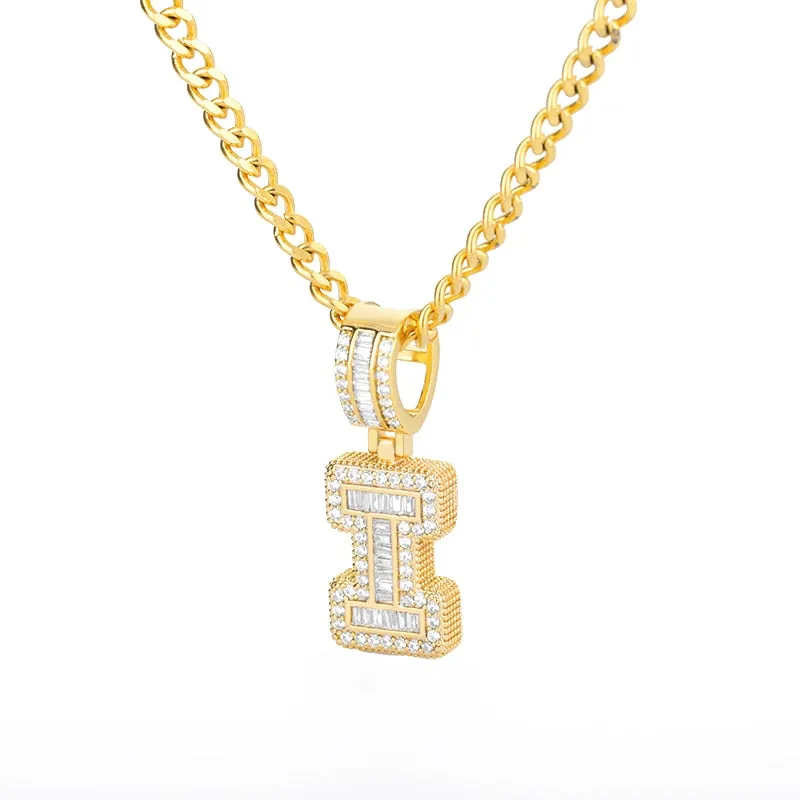 Cube Letter Pendant Necklace For Women Punk Party Jewelry