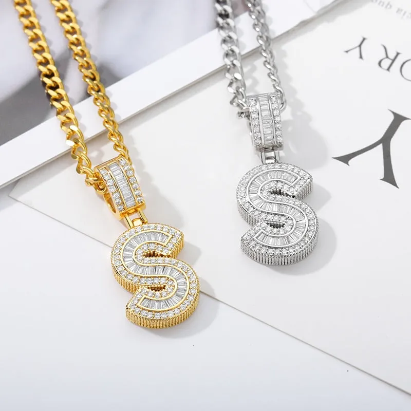 Cube Letter Pendant Necklace For Women Punk Party Jewelry