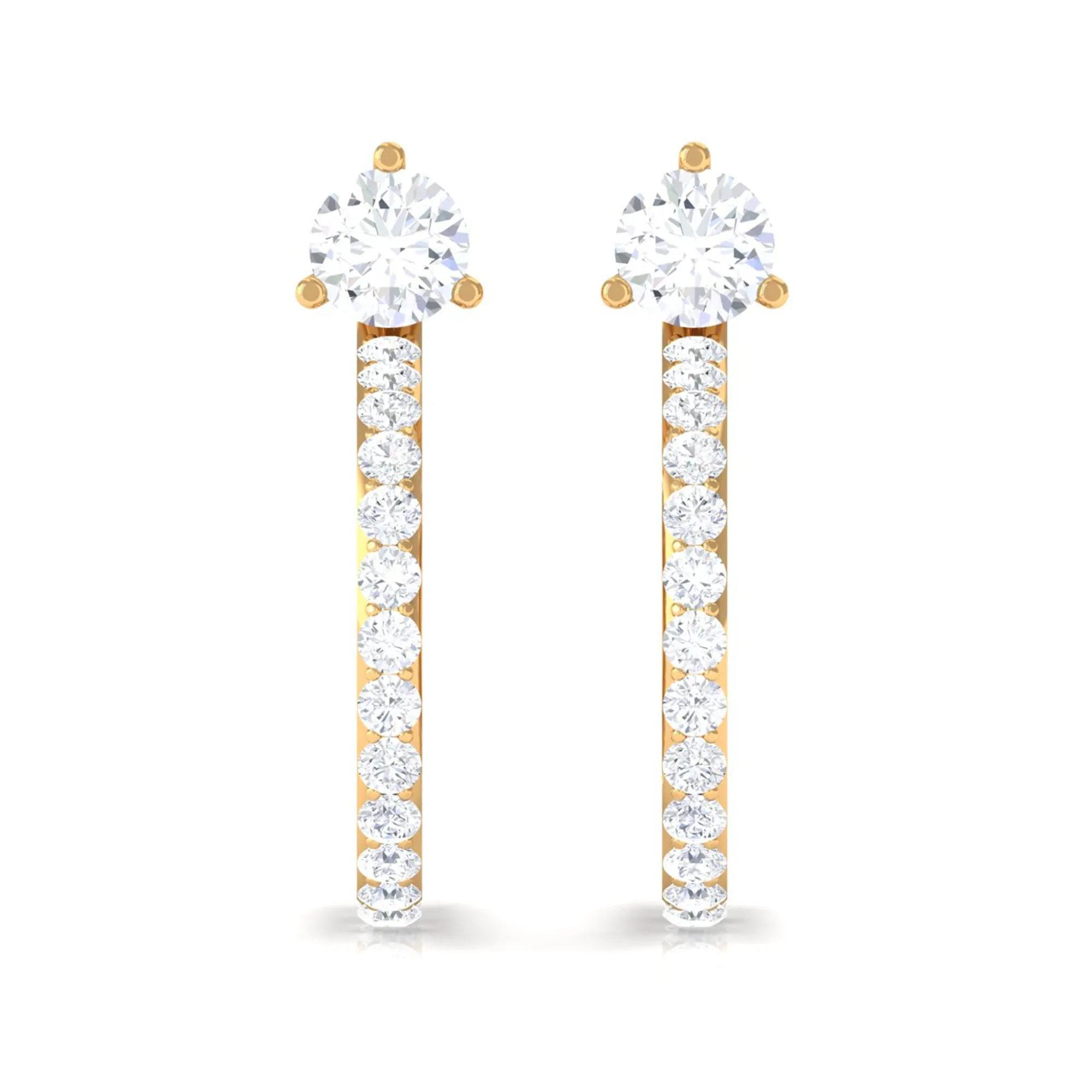 Cubic Zirconia Minimal Half Hoop Earrings