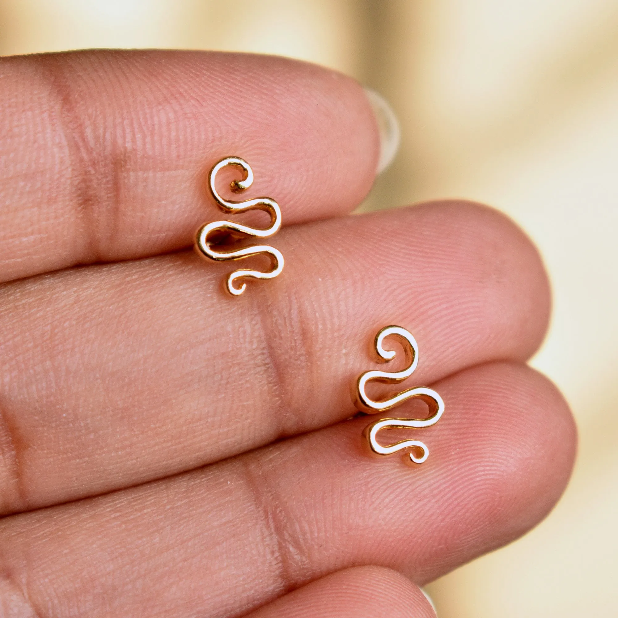 Curly Rope Snake Earring