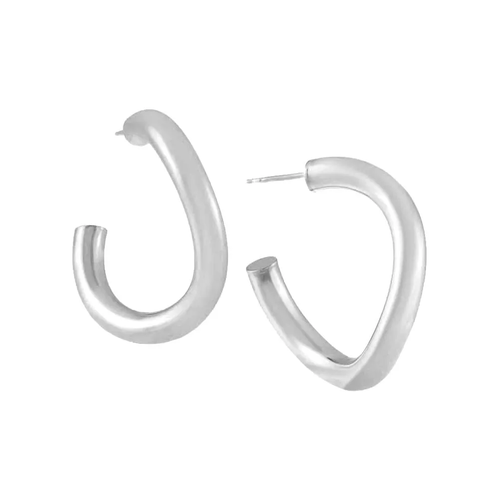 Curved Tube Hoop Earring
