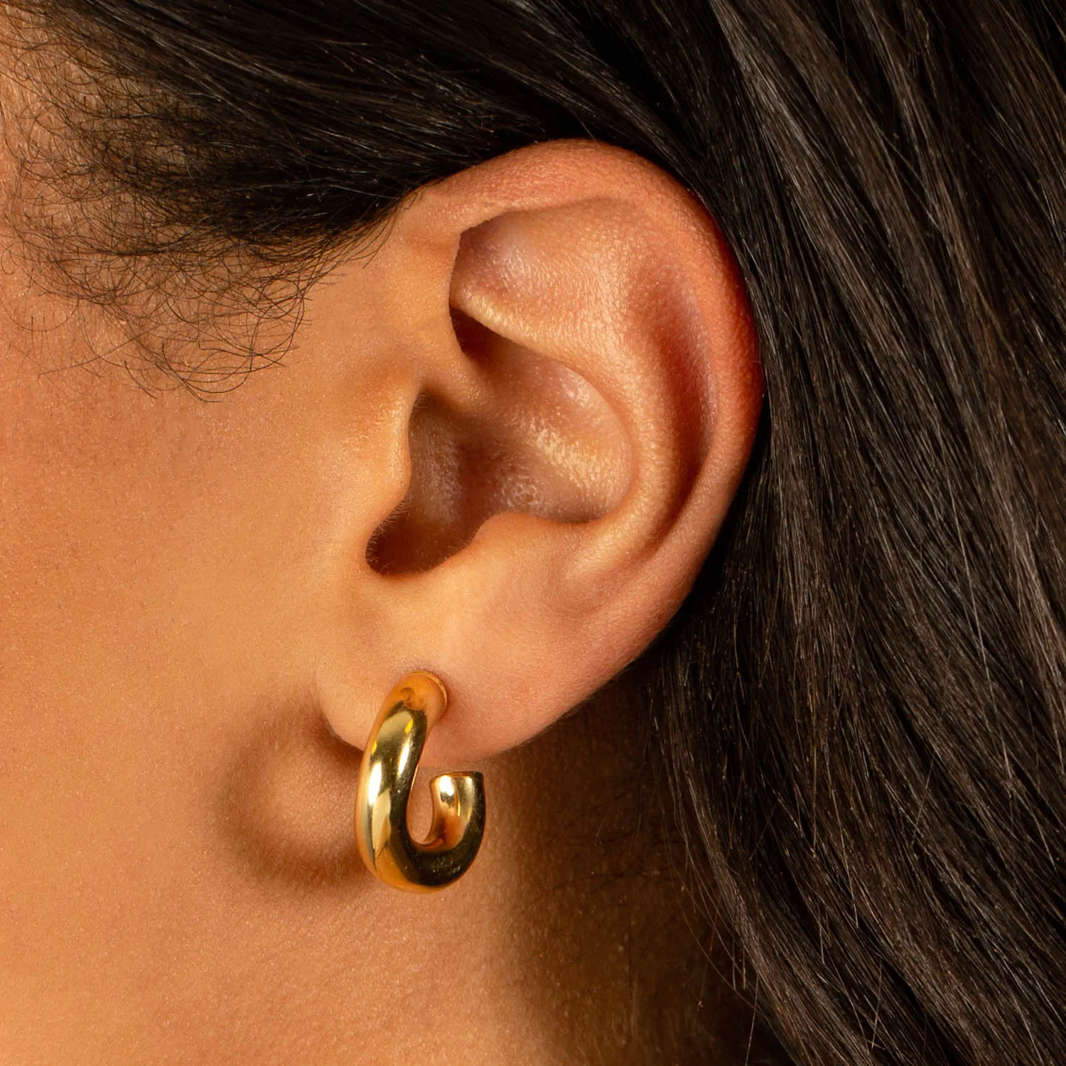 Curved Tube Hoop Earring
