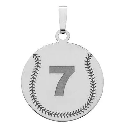 Custom Baseball Pendant w/ Number Jewelry